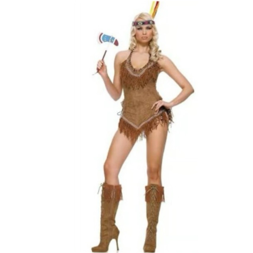 Native American Costume with Brown Fringe - Medium / Large
